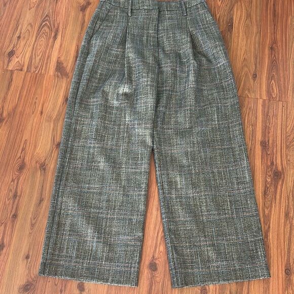 Jason Wu plaid pleated front wide leg trousers size 4 - Picture 1 of 5